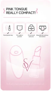 pink tongue egg vibrator | 10 modes | wearable outdoor | ipx6 waterproof | 200 min battery