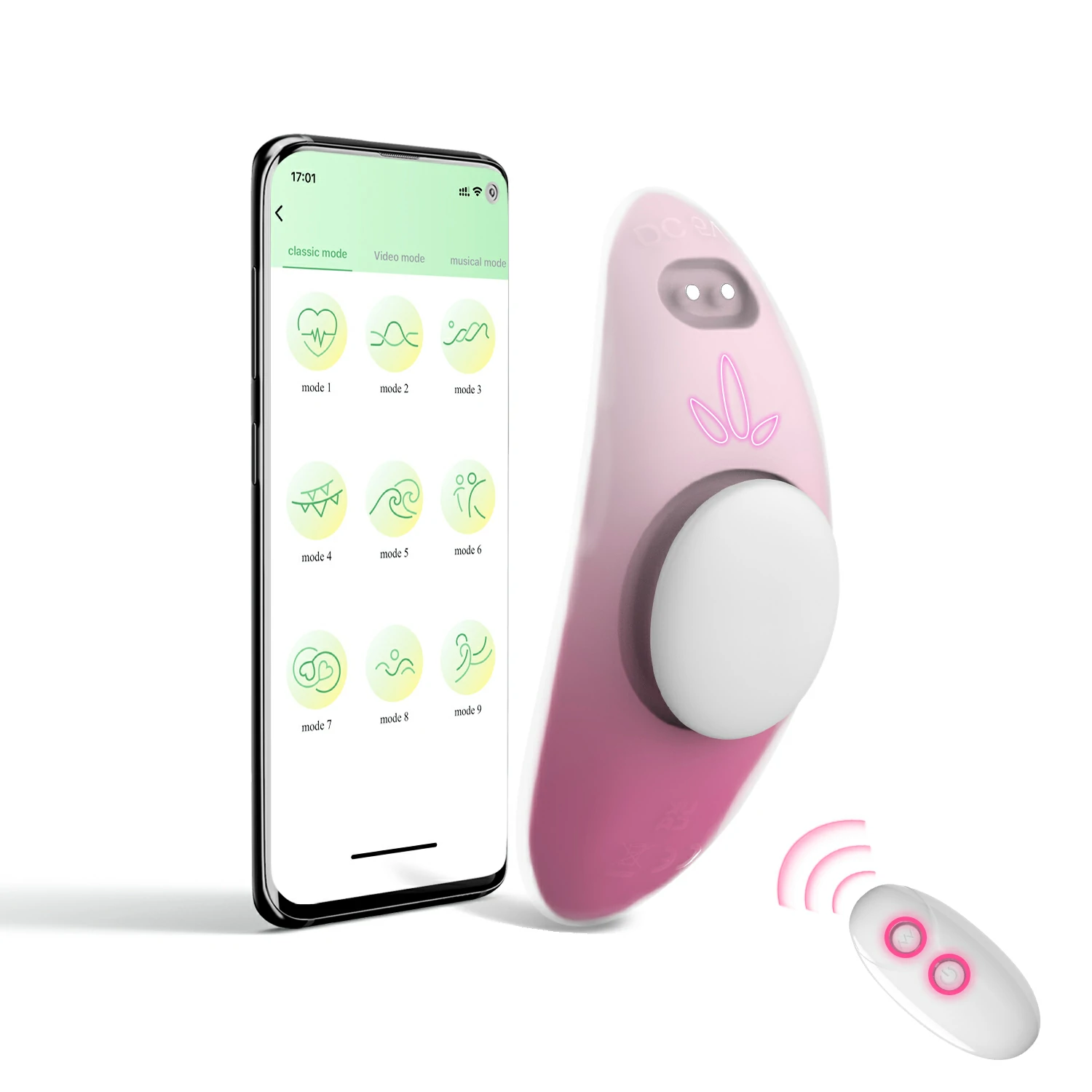 app remote control wearable vibrator | 10 vibration modes + 9 app modes | strong magnetic design — invisible fit | magnetic charging | anytime, anywhere pleasure