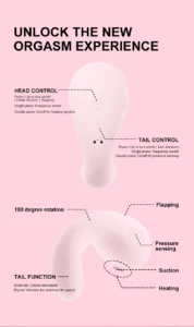 sexy whale pro 2 in 1 vibrator | suction + flapping + vibration | pressure sensing | heating | 180° rotation